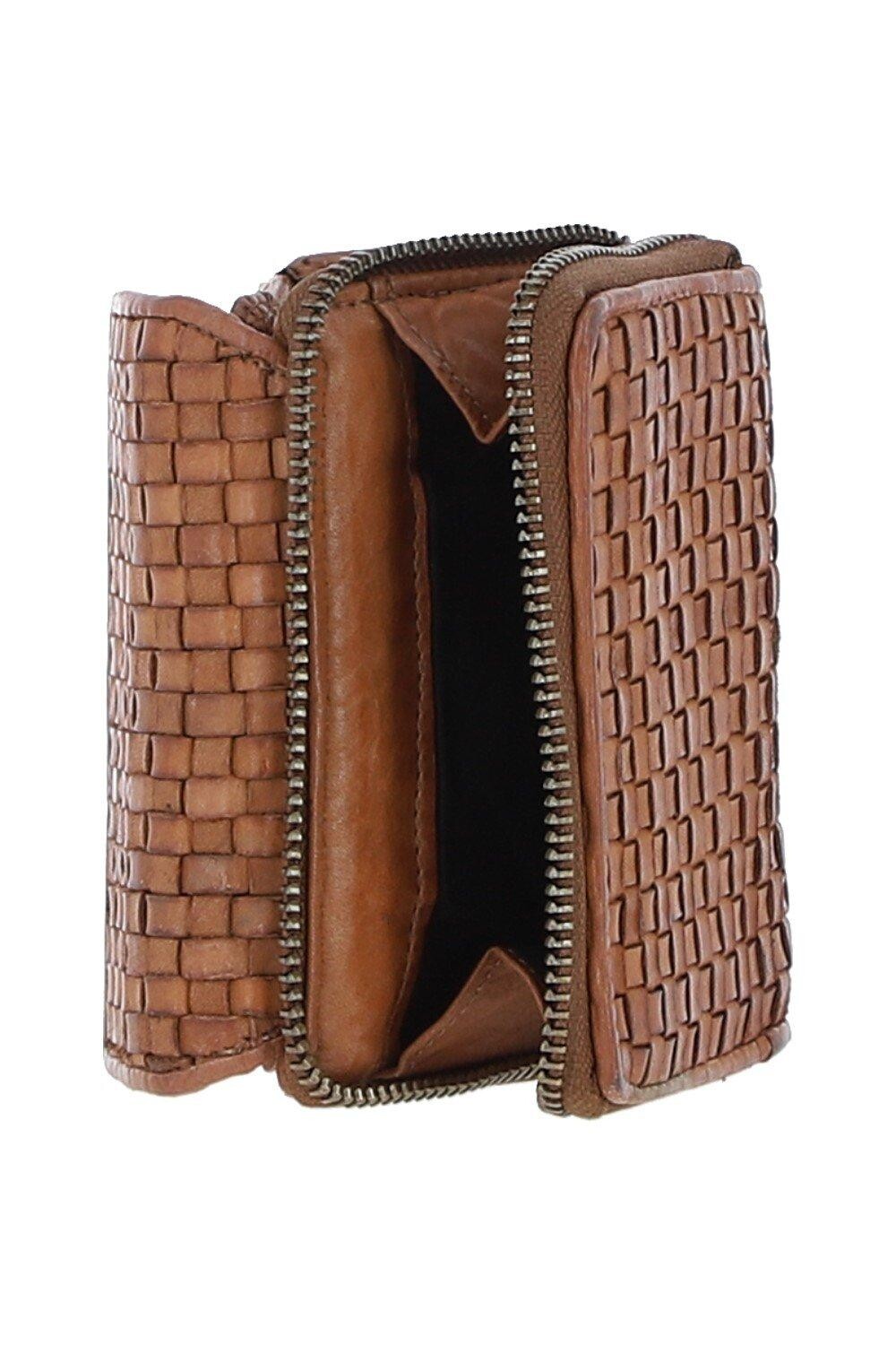 

Винтажный плетеный кожаный кошелек на 7 карт Ashwood Leather, коричневый
