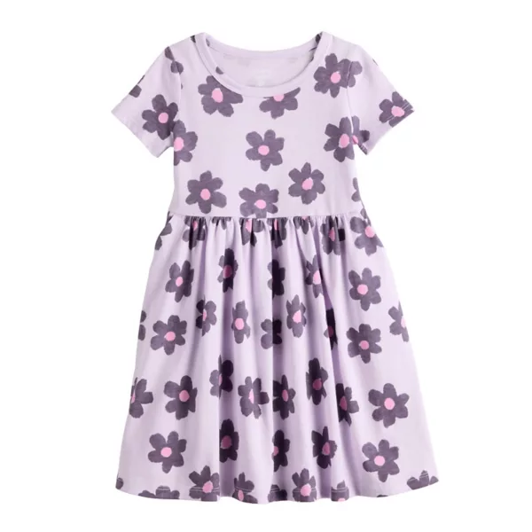 

Платье для девочки с коротким рукавом Jumping Beans, цвет bubble floral purple