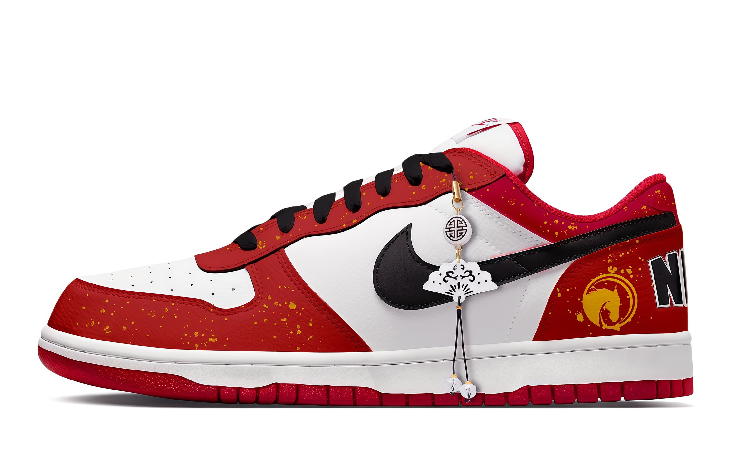 

Nike Big Year Of The Horse Limited Edition устойчивые к истиранию дышащие низкие кроссовки для скейтбординга мужские красные белые