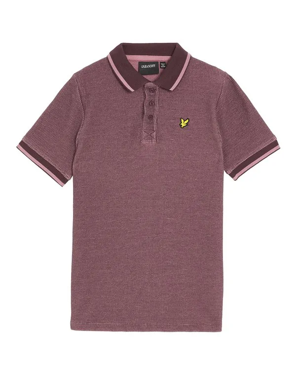 Двухцветная вафельная рубашка поло Lyle & Scott, Dusky Maroon
