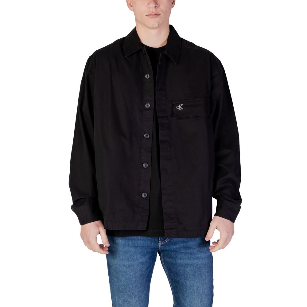 

Черная хлопковая рубашка Rigenerato Calvin Klein Jeans