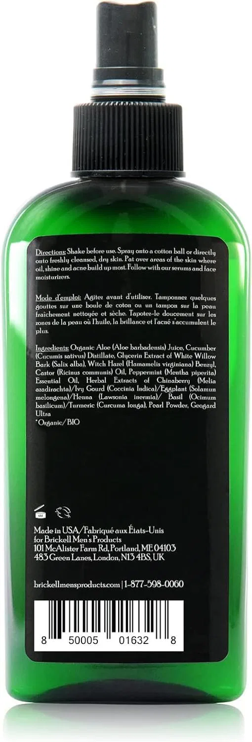 Тоник Brickell Men's Products — Мужской балансирующий тонер для лица с огурцом и мятой от, 237 мл — фото 4