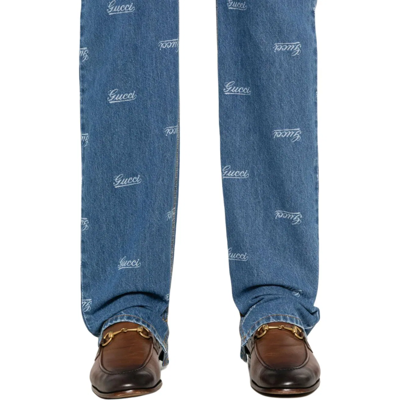 Джинсы GUCCI Eco Lasered Denim, Blue — фото 4