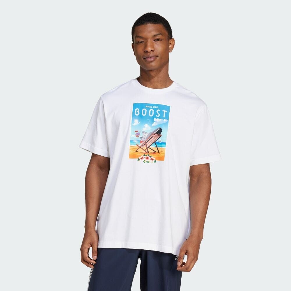 

Футболка Adidas [Worn by INI's Hiromu Takatsuka] Boost short-sleeved graphic T-shirt, белый