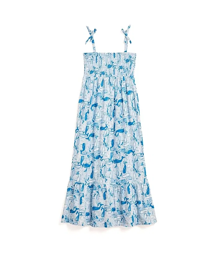 Платье-макси с квадратным вырезом Mini Kailua Maxi Lilly Pulitzer Kids, Nassau Blue Thar She Blows