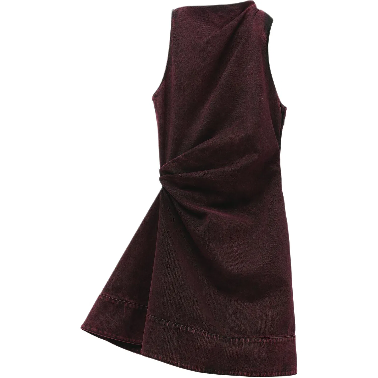 Джинсовое мини-платье Overdyed Alexander McQueen, Bordeaux Wine Color