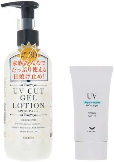 Набор солнцезащитных гелей UV Protection Gel Set, SPF30 PA+++ 300 г и SPF50+ PA++++ 90 г, белый