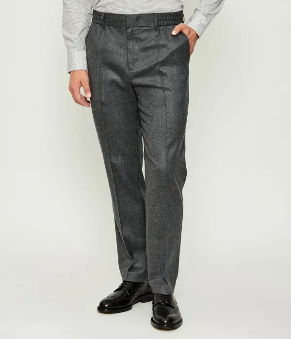 Шерстяные брюки regular fit Emporio Armani, серый — фото 3