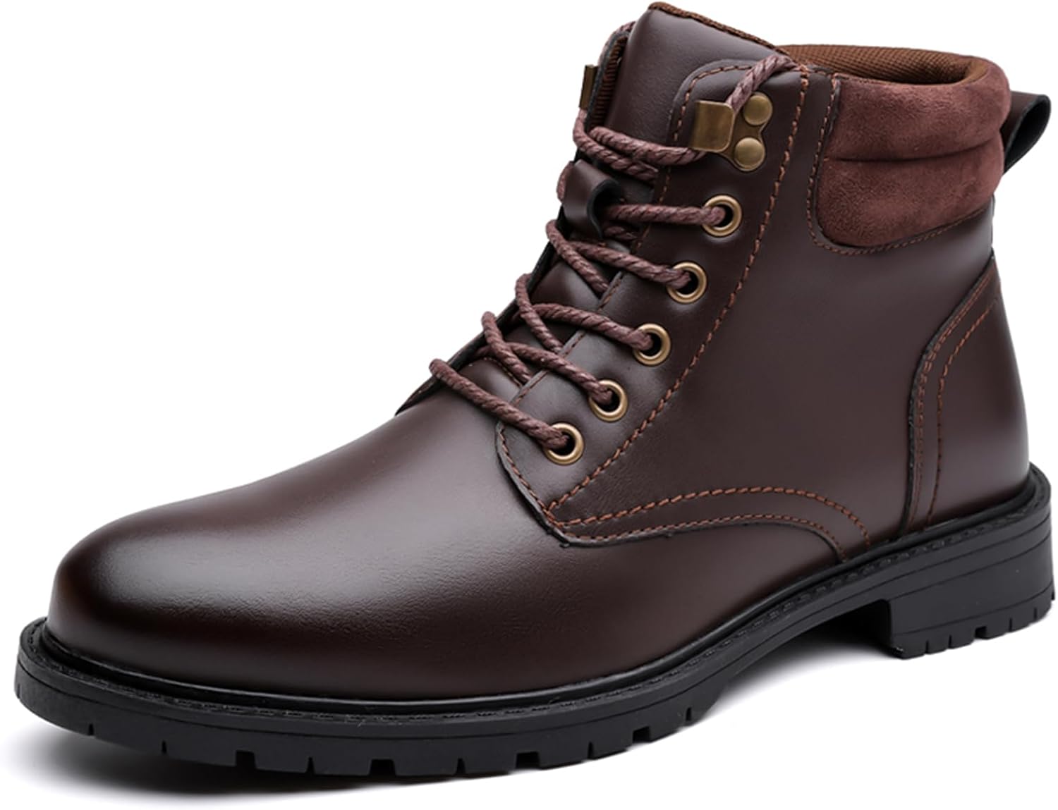 

Мужские оксфорды из кожи - стильные повседневные ботинки с шнуровкой и средней посадкой, челси-чукка, рабочая обувь для мужчин Abborora, красный