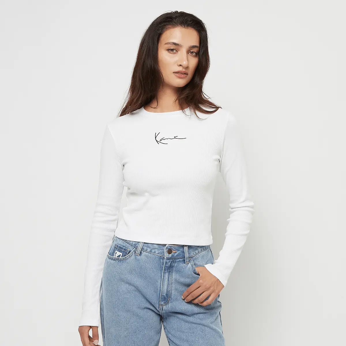 

Футболка Karl Kani Small Signature Short Rib LS, белый