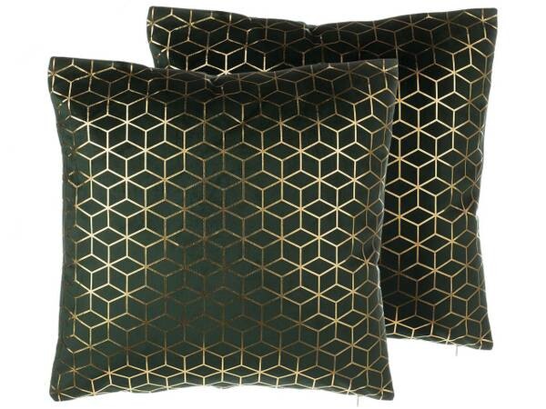 

Подушка Beliani 2 шт CELOSIA, 45x45x45 см цвет dunkelgrün/gold/grün