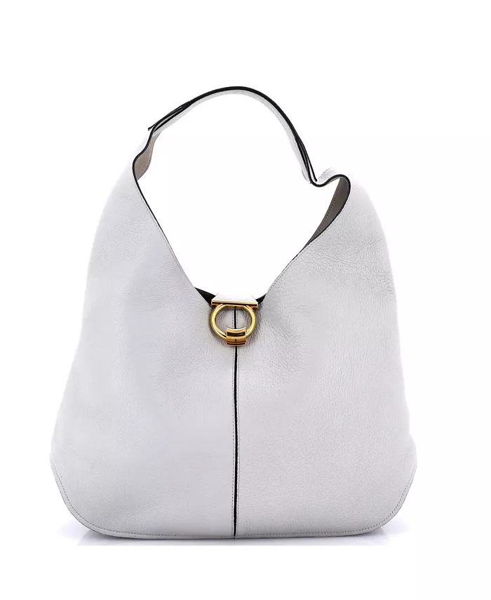 

Кожаная сумка-хобо Gancini Margot Pre-Owned Salvatore Ferragamo, серый