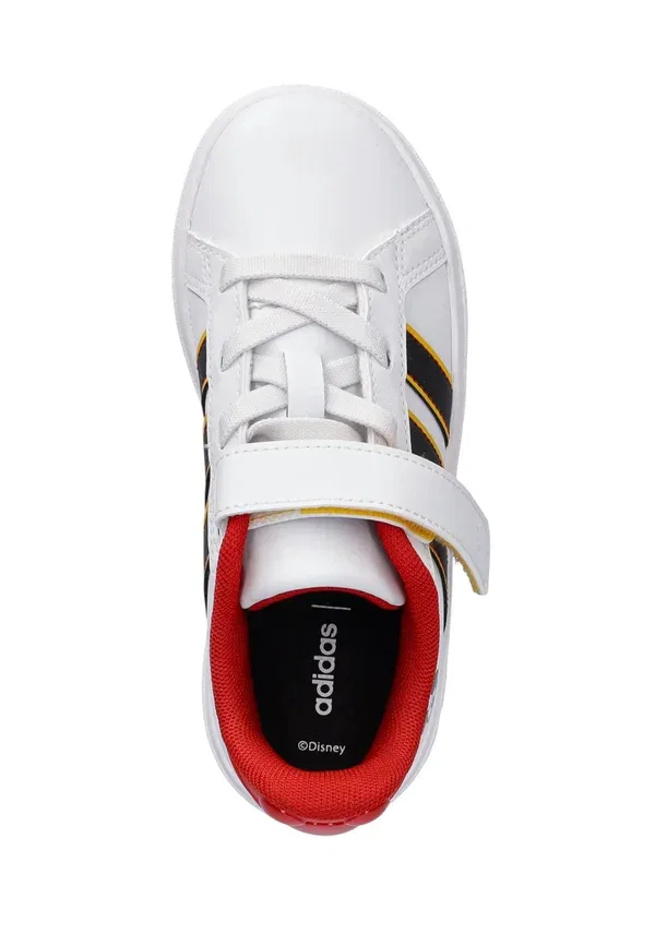 Кроссовки Adidas Performance Grand Court Mickey EL K Walking Trainers, белый с черным и золотым — фото 3