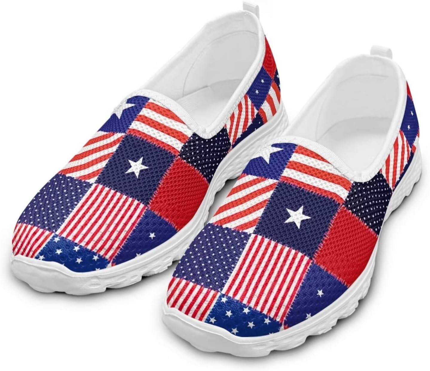 

Кроссовки Jeiento с американским флагом для женщин и мужчин, кеды для Дня независимости, сетчатые спортивные кроссовки, низкие плоские кроссовки для путешествий, Us Flag