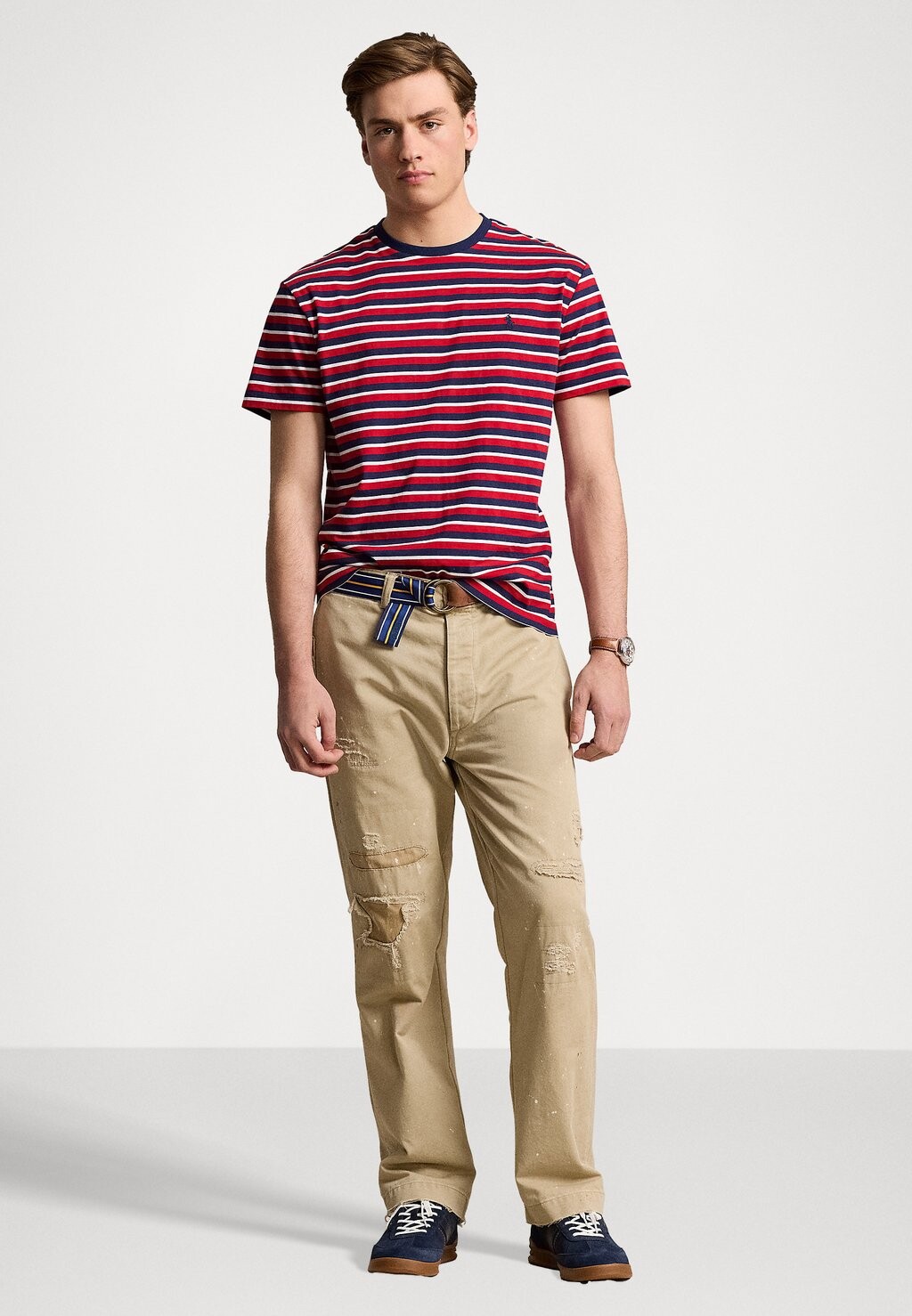 

Принт на футболке CLASSIC FIT STRIPED JERSEY T-SHIRT Ralph Lauren, красный