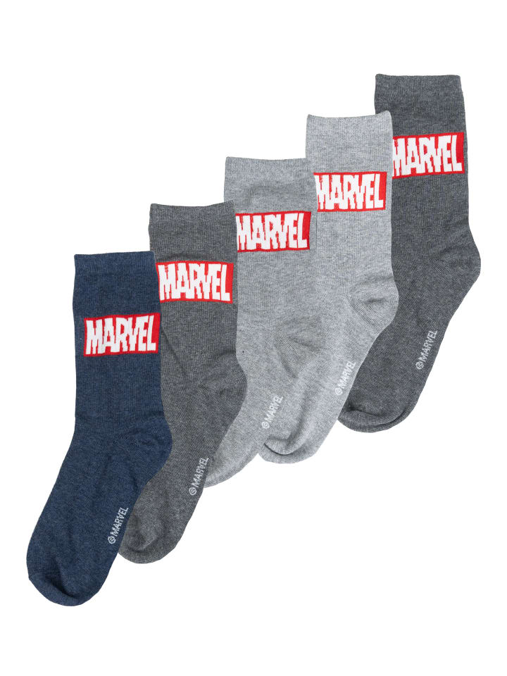 

Носки United Labels 5er Pack Marvel Logo Socken Sneaker Strümpfe, разноцветный