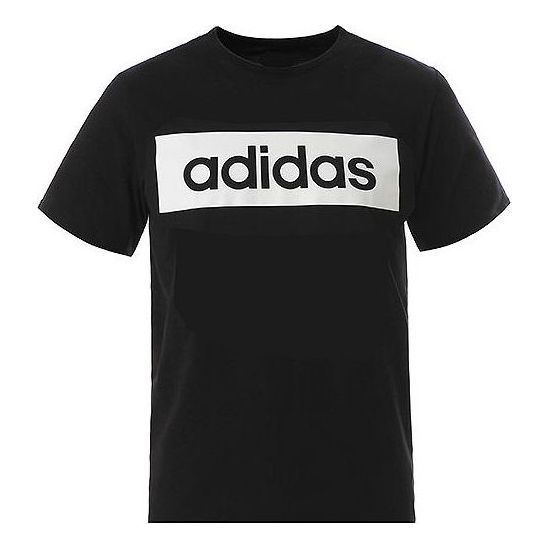 

Футболка Men's adidas Logo Printing Round Neck Pullover Casual Short Sleeve Black T-Shirt AJ6077