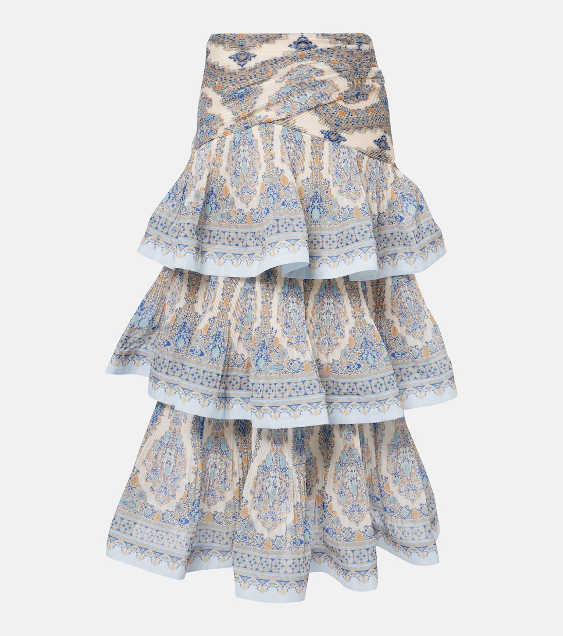 

Юбка макси с плиссировкой в узор пейсли Zimmermann, Blue Paisley