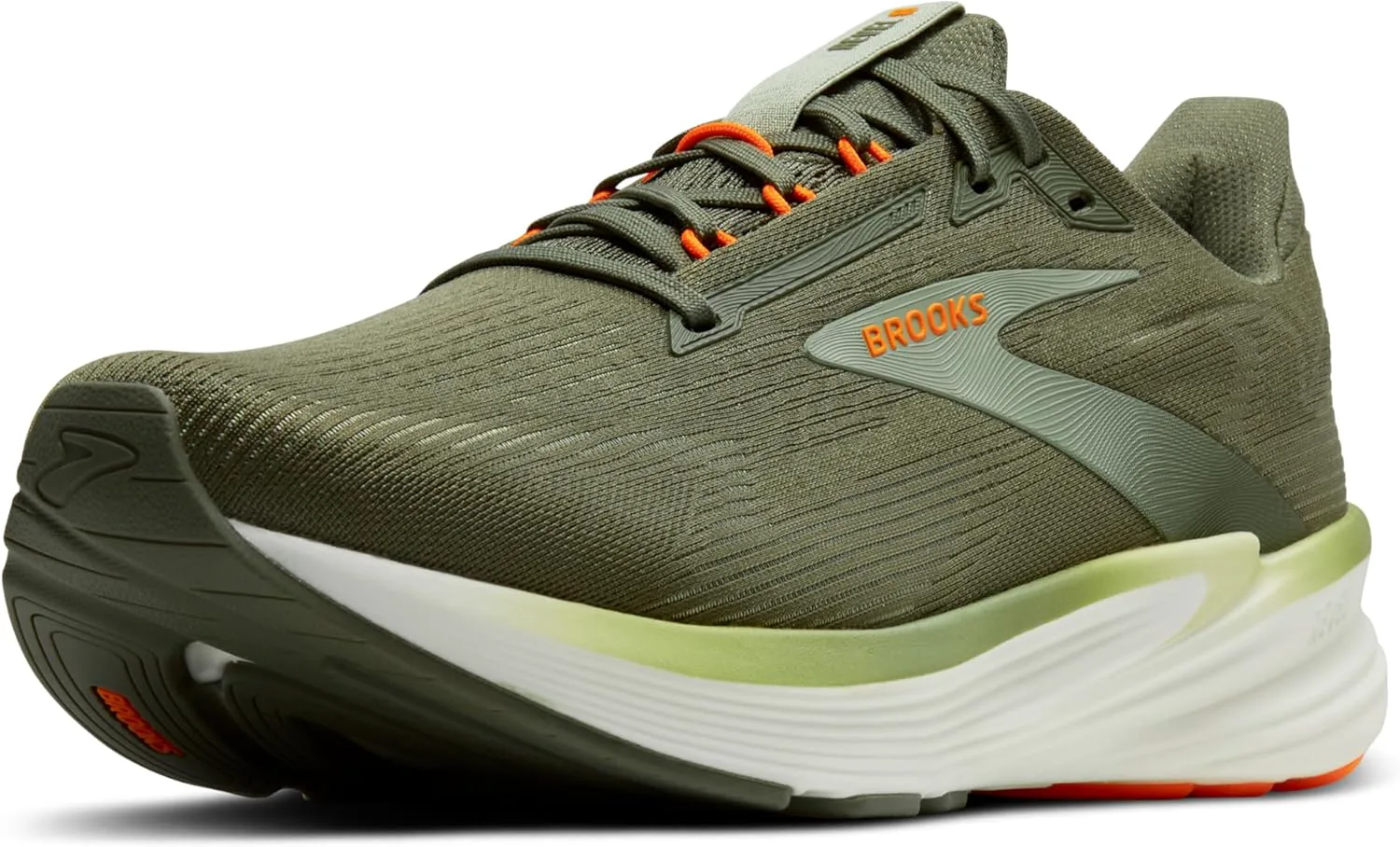 Мужские кроссовки Brooks Revel 8 для бега и ходьбы с нейтральной поддержкой, оливковый/оранжевый