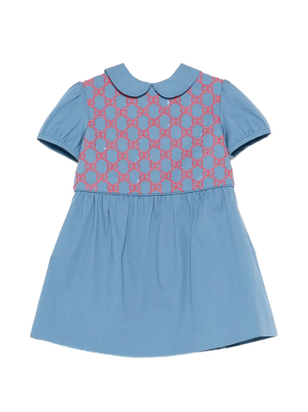 Вышитое платье Gucci Kids, синий