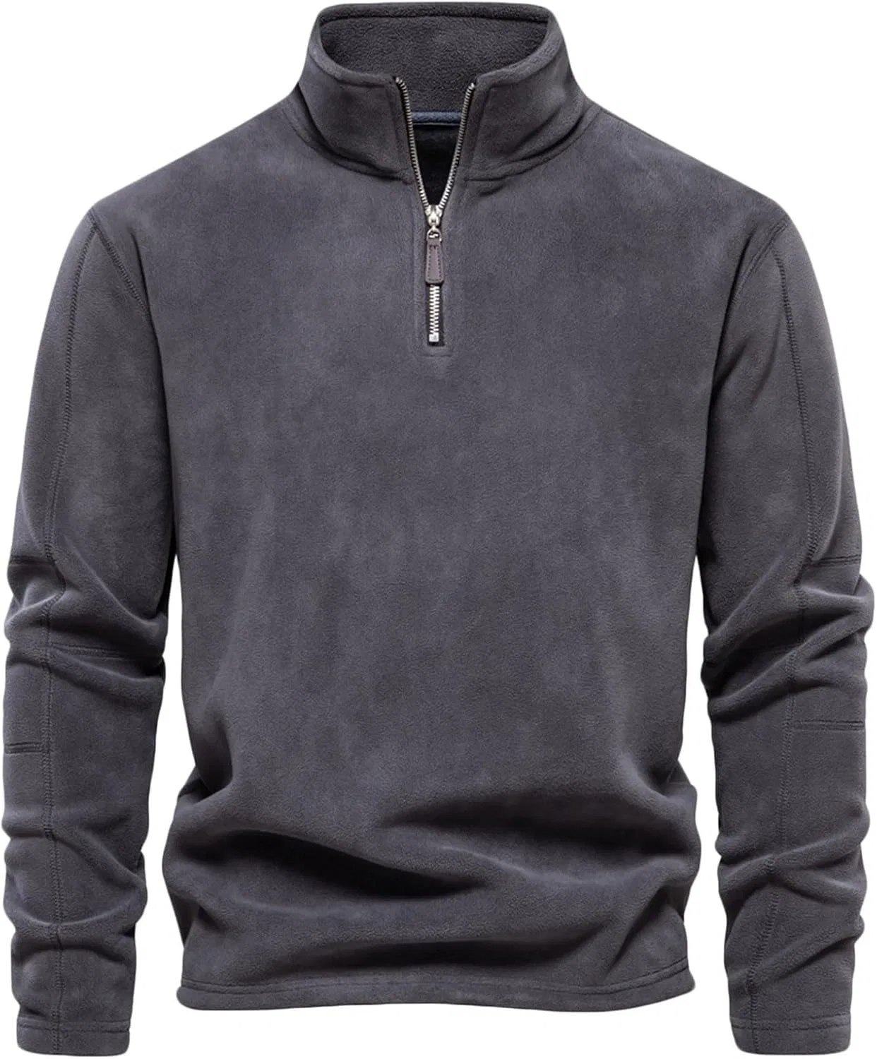 Флисовая кофта с 1/4 застежкой-молнией, бренд Generic, Dark Gray