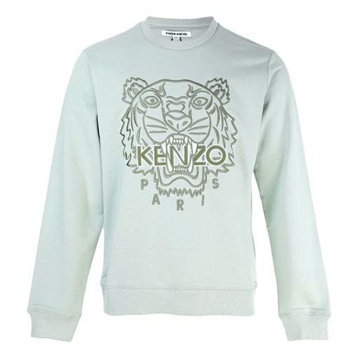 

Толстовка men's ss21 tiger pattern round neck pullover green Kenzo, зеленый