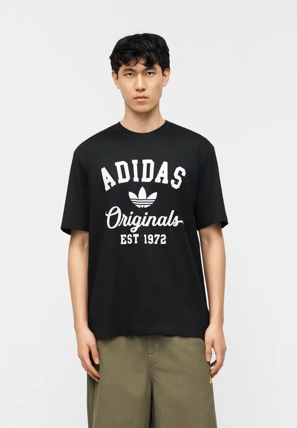 Свободная футболка унисекс с графическим принтом Adidas Originals, Black