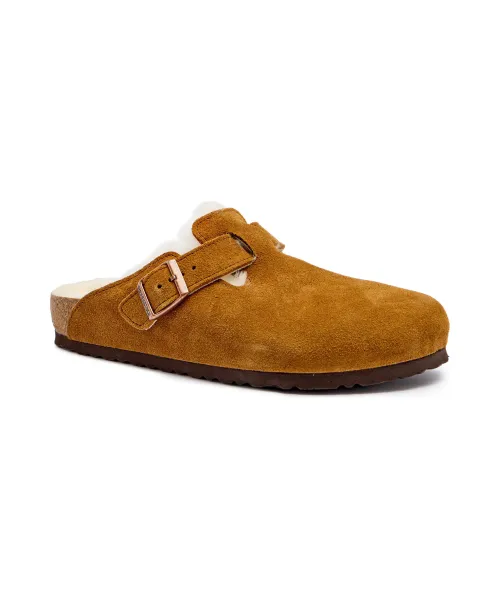 

Кожаные мюли сандалии бостон vl Birkenstock, коричневый