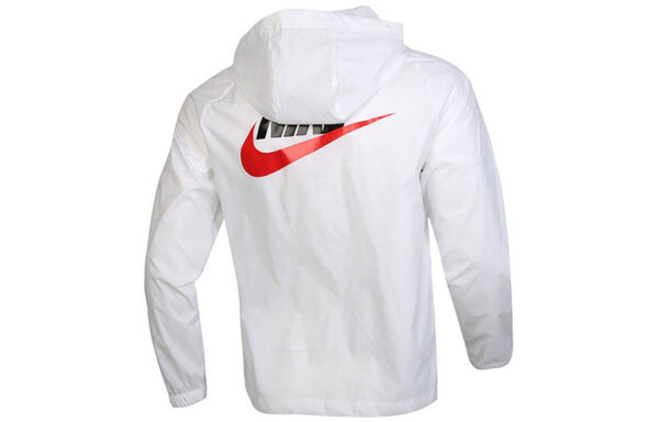 Куртка Nike Back Large Logo Woven Sports Hooded Jacket White, белый — фото 2