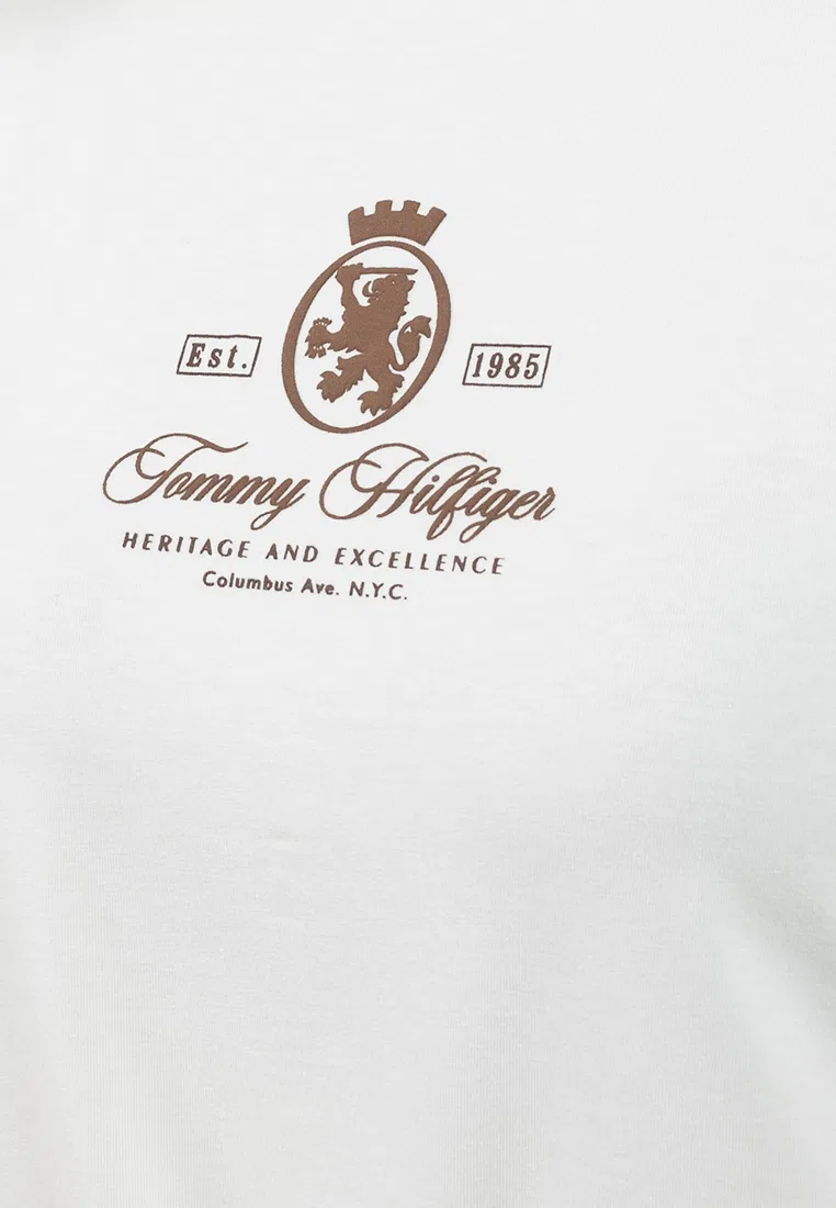 Футболка, слим, с коротким рукавом, Tommy Hilfiger, экрю — фото 3