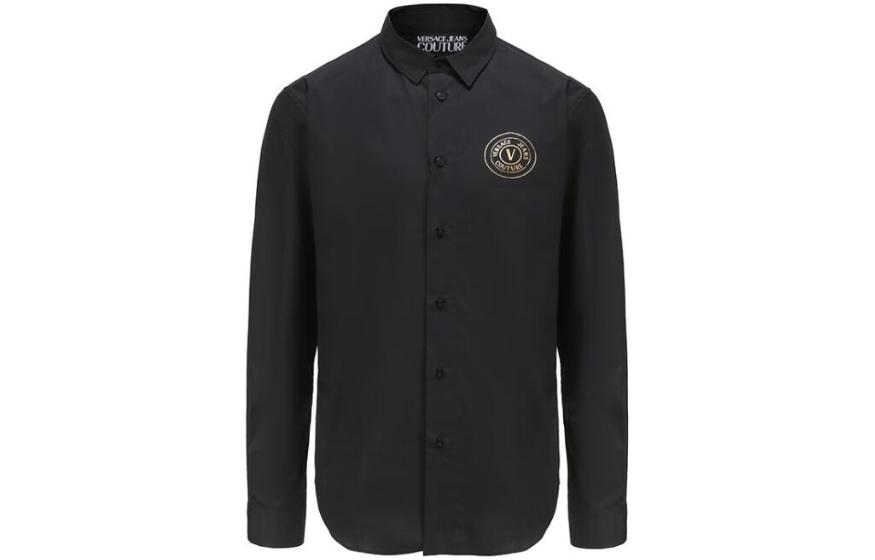 

Рубашка Logo Detailed Button Up Shirt VERSACE JEANS COUTURE, черный