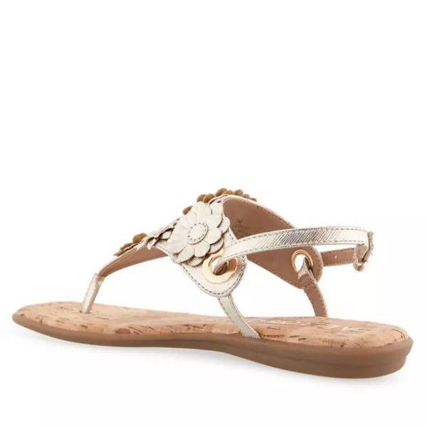 Женские сандалии-шлепки Connie с открытой пяткой Aerosoles, цвет gold metallic — фото 3