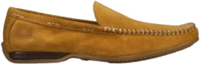 

Мужские лоферы Frye Lewis Venetian, ручной работы из винтажной кожи pull-up с мокасиновой конструкцией, полной резиновой подошвой и модифицированным каблуком, золотой