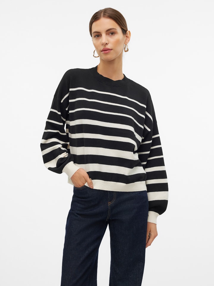 

Пуловер Vero Moda, черный/белый