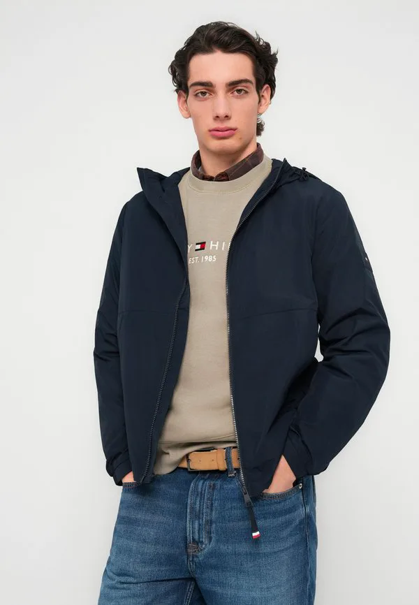 Куртка с капюшоном и застежкой-молнией в тон, межсезонная куртка. Tommy Hilfiger, Desert Sky — фото 4