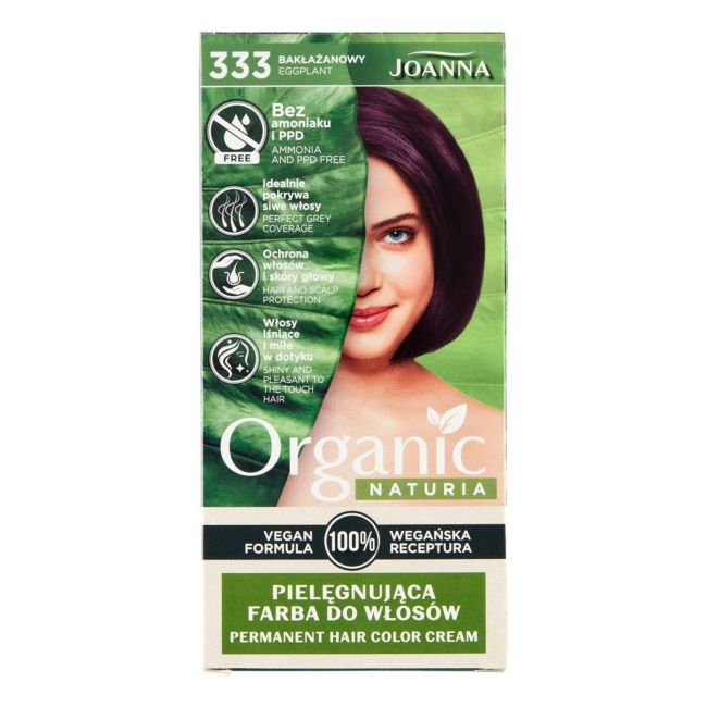 

Органическая краска для волос Naturia Joanna, цвет 333 aubergine