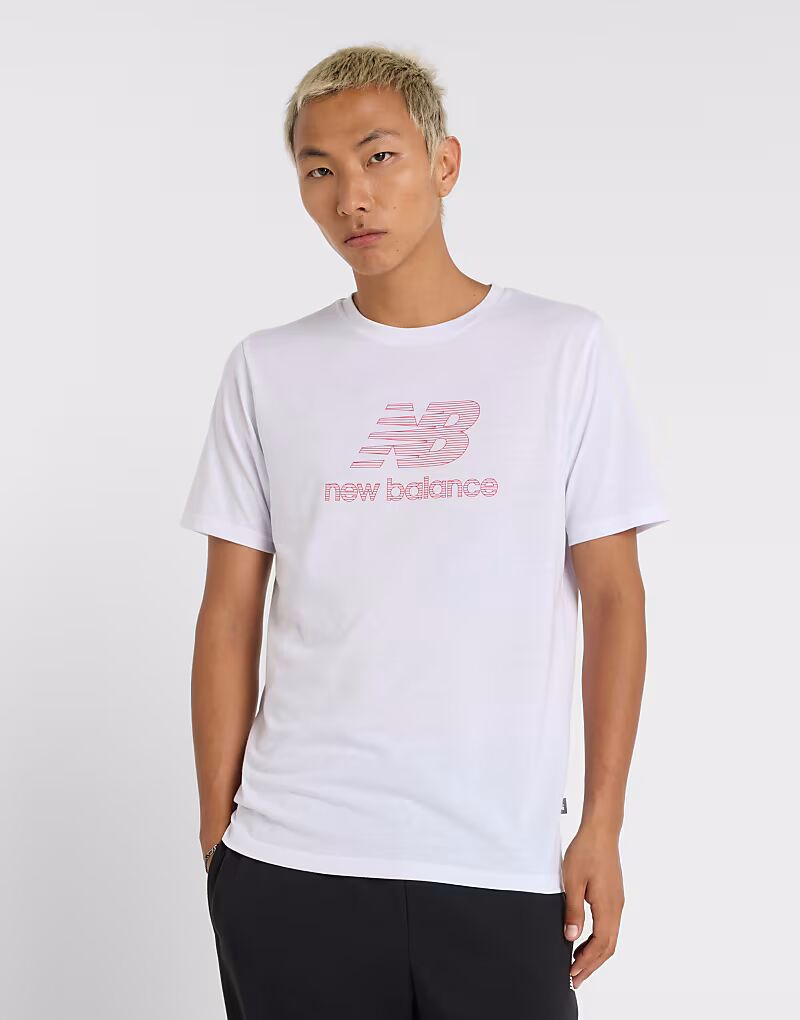 

Футболка с логотипом New Balance Heathertech белого цвета