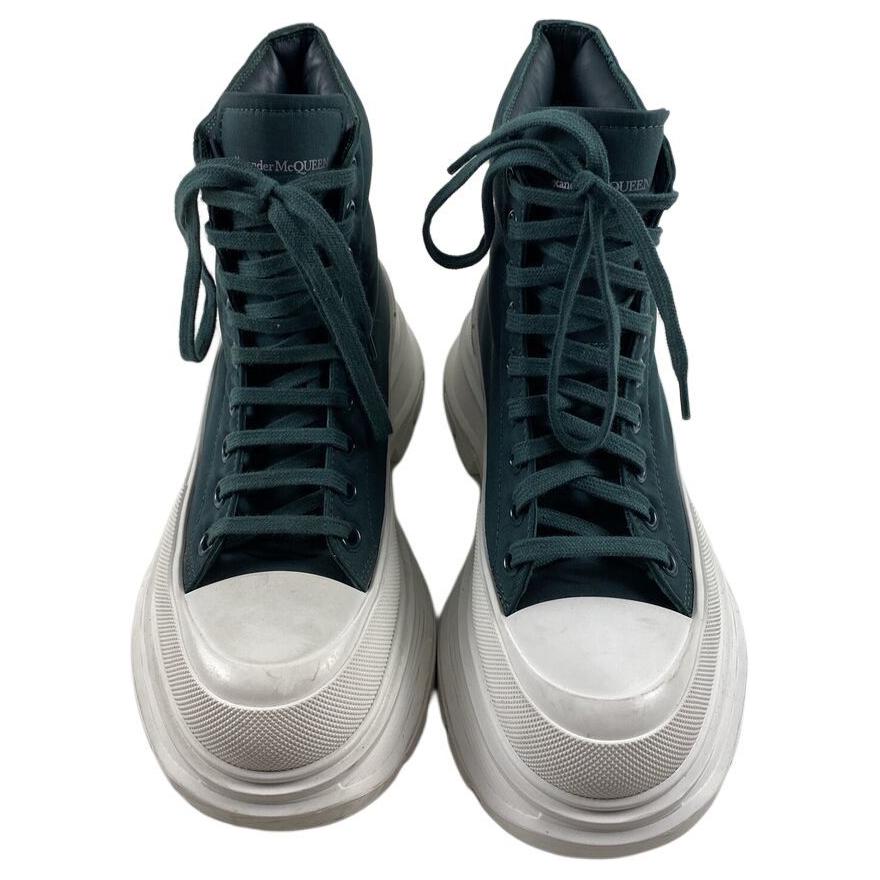 Футболка Tread Slick на шнуровке с амортизацией женская Alexander McQueen, белый зеленый — фото 4