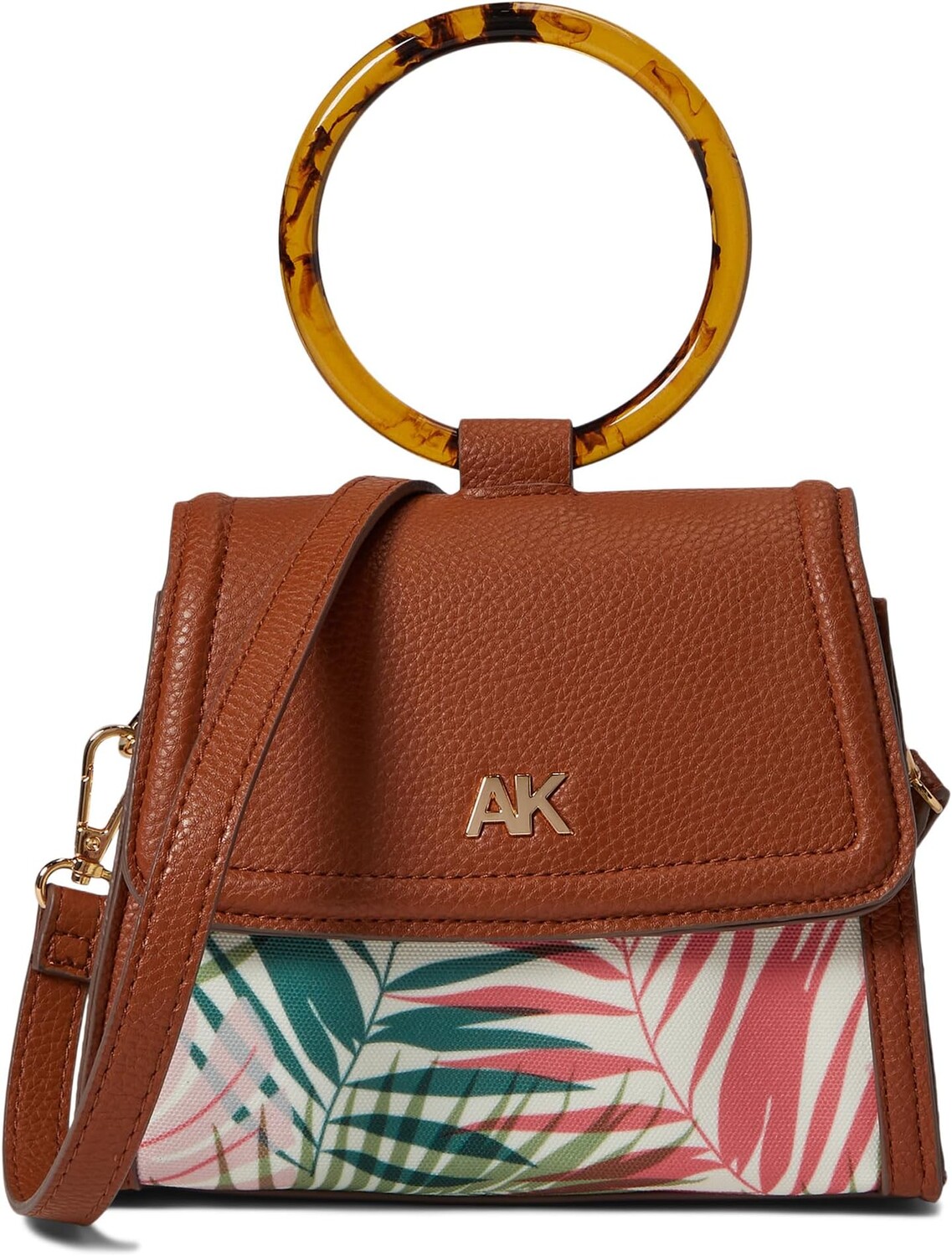 

Сумка Anne Klein Mini Palm Print Round Handle Satchel, цвет Fruit Punch Multi Palm/Saddle