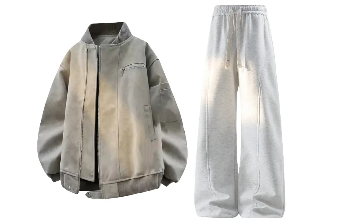 

Повседневная спортивная одежда Unisex с воротником-бейсболкой умеренная X1617, top серый puffer jacket+pants белый heather серый fleece-lined