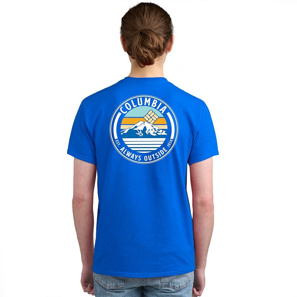 

Мужская футболка с короткими рукавами и рисунком Columbia PFG, цвет Bright Blue