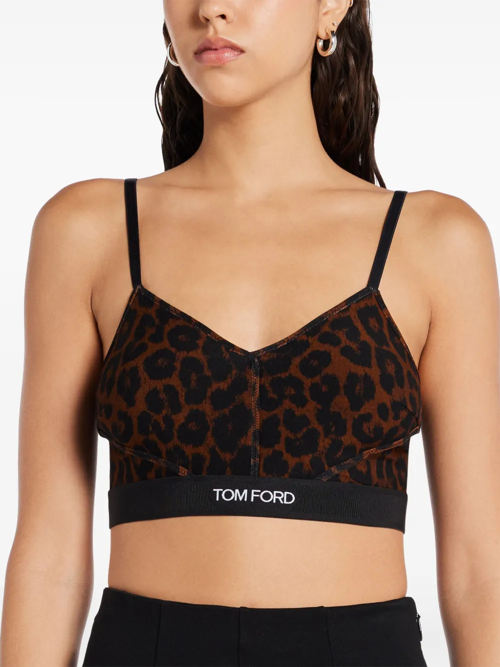 

Топ с леопардовым принтом TOM FORD, коричневый