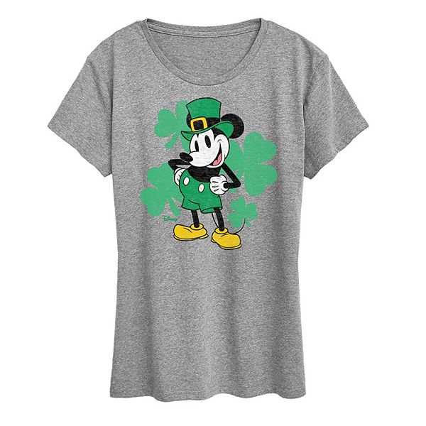 

Футболка с принтом лепрекона Mickey Mouse женская S Disney, Heather Gray
