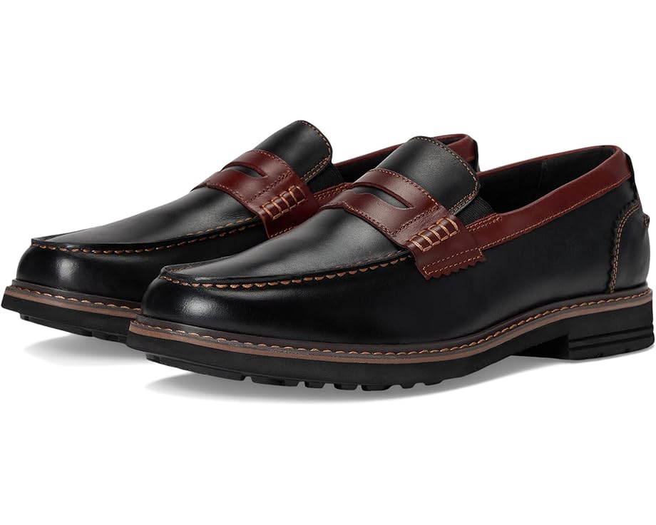 

Лоферы Nunn Bush Odin II Moc Toe Penny Loafer Lightweight and Comfortable Slip-On, цвет Black/Brown