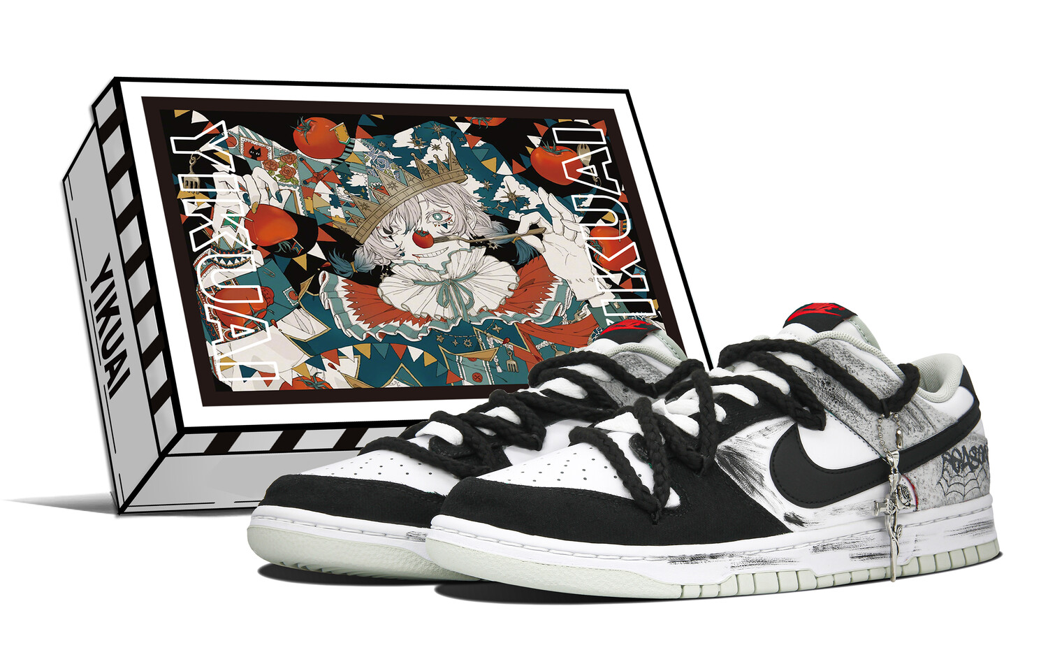 

Мужские кроссовки для скейтбординга Nike Dunk Low, черный, белый и серый