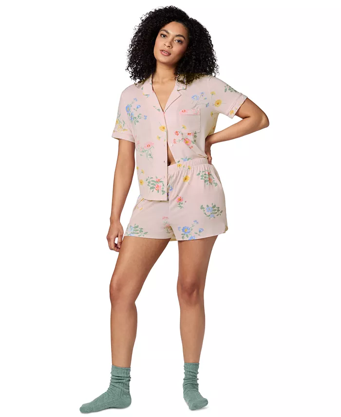 

Женский пижамный комплект с вырезом на воротнике GapBody Short Pajama Set, мультиколор