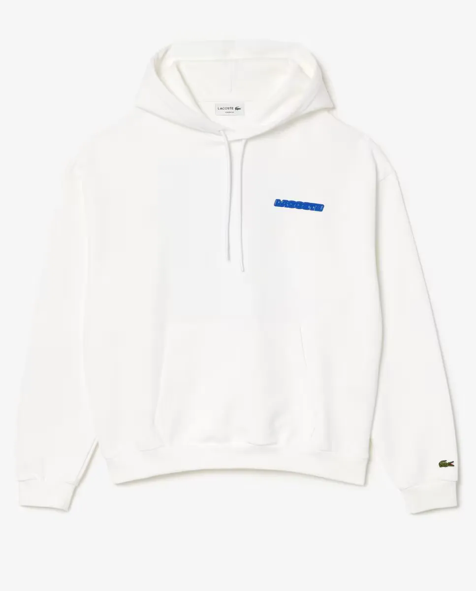 

Мужская толстовка с капюшоном и графическим принтом Lacoste, белый