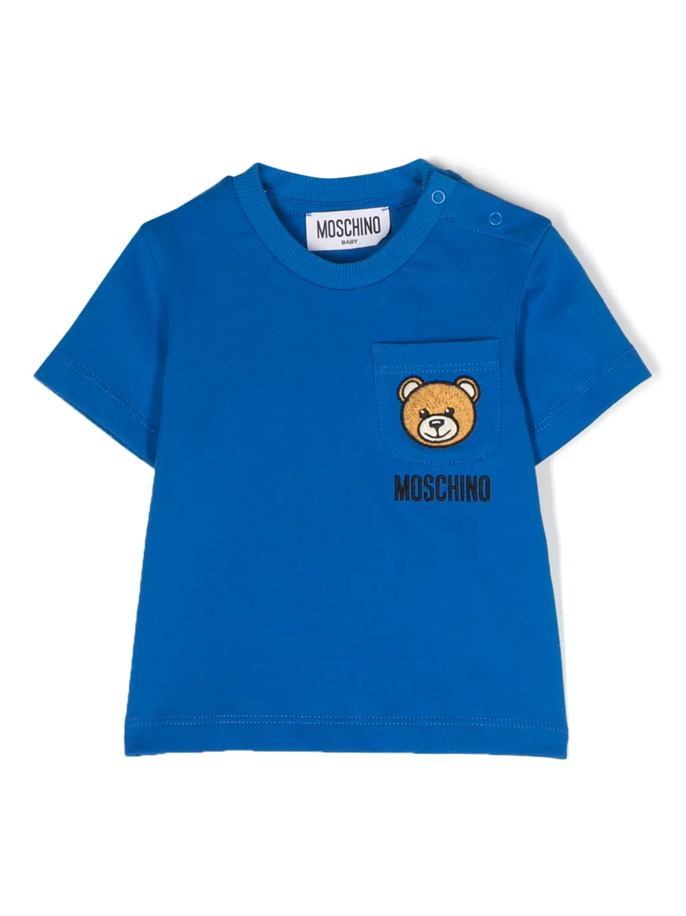 

Футболка с аппликацией Leo Teddy Moschino Kids, синий