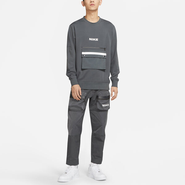 Толстовка Nike Sportswear City Made Sports Causual Reflective Big Pocket Round Collar Male Grey Gray, серый — фото 3
