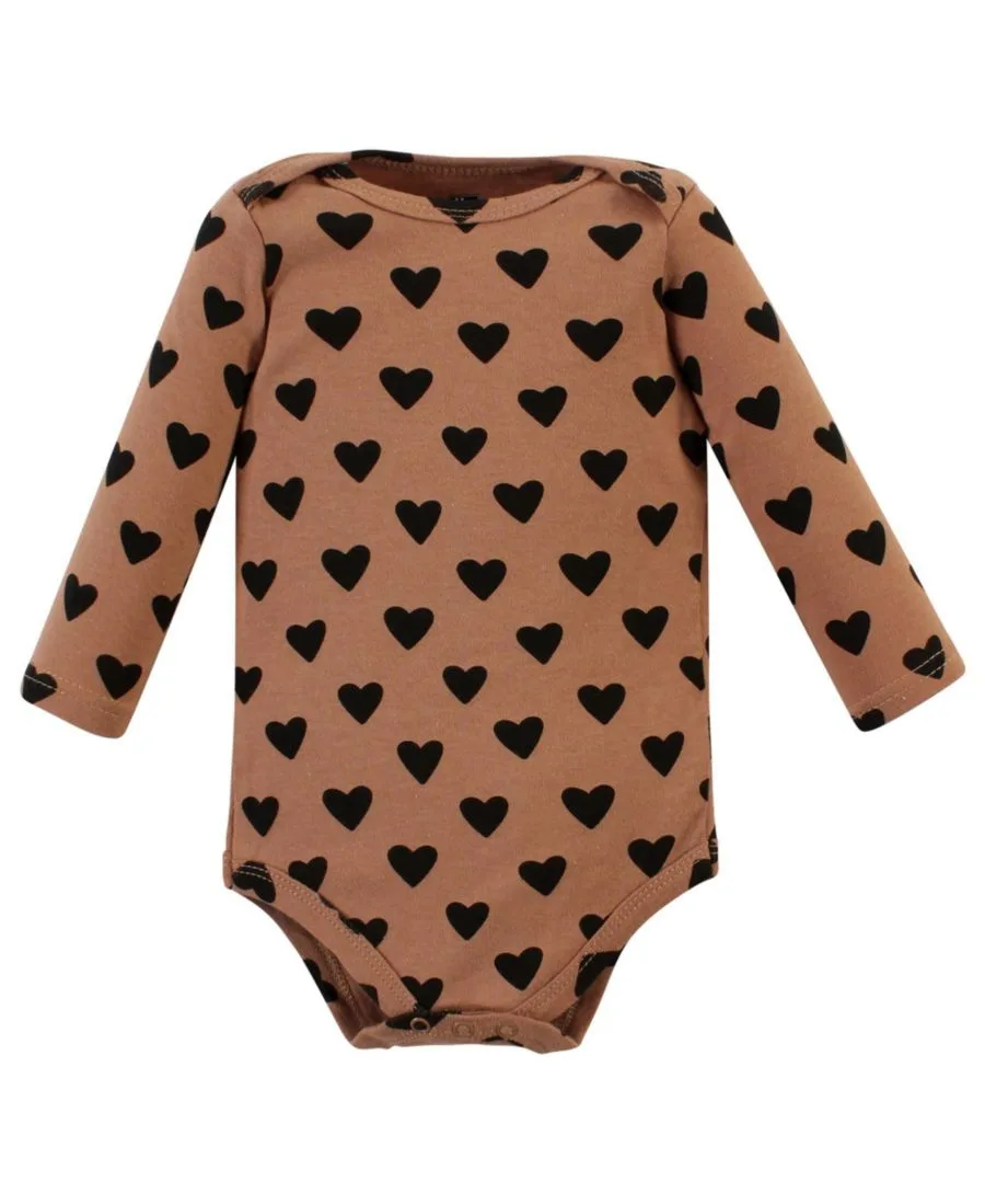 Комплект из 3 хлопковых боди с длинными рукавами Hudson Baby, Cinnamon Hearts 3 Pack — фото 4